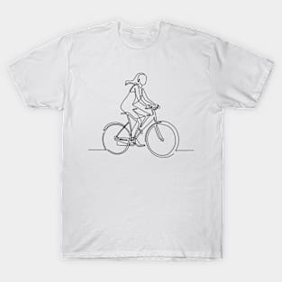 Biking bike line drawing T-Shirt